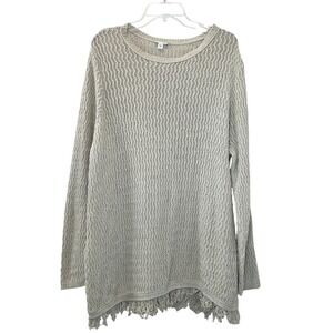 J Jill Tunic Knit Sweater Size XL Beige Outdoors Preppy Heritage Office Layers